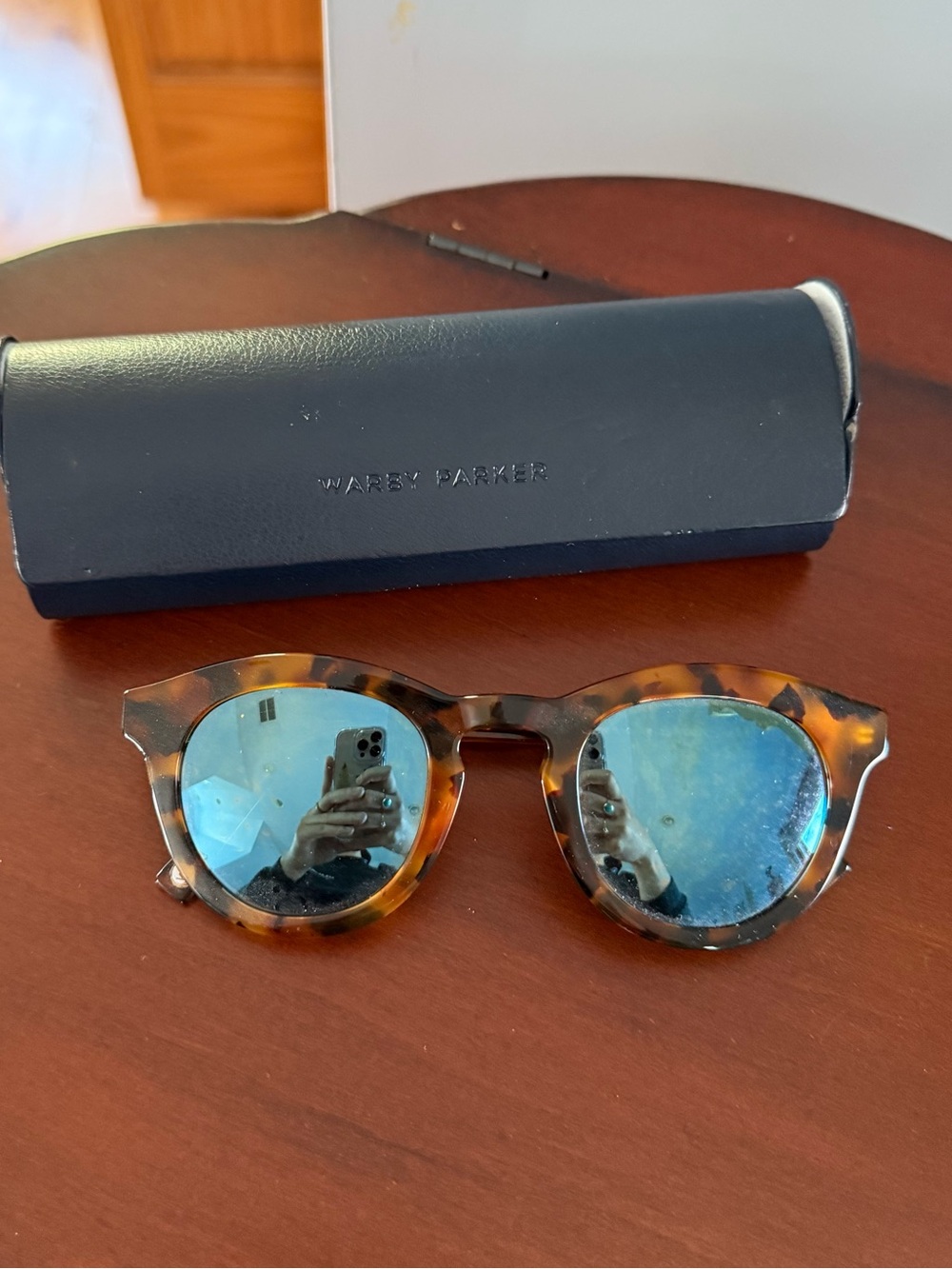 Warby Parker Flynn 914 Sunglasses Tortoise Shell Round 47-25-140 Mirrored Lenses
